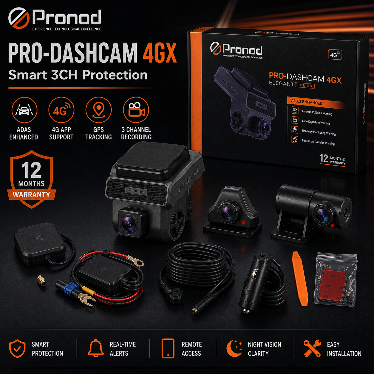 Pronod Pro-DashCam 4GX complete smart dash camera kit