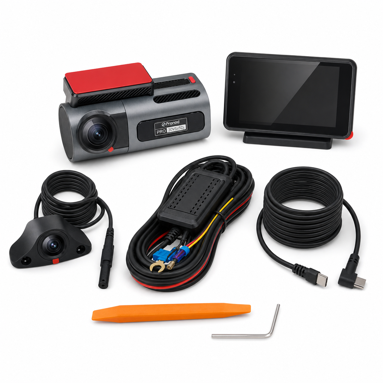 Pronod Pro-DashCam AI 4K Front & 2.5K Rear Dual Dash Camera with ADAS, WiFi & GPS