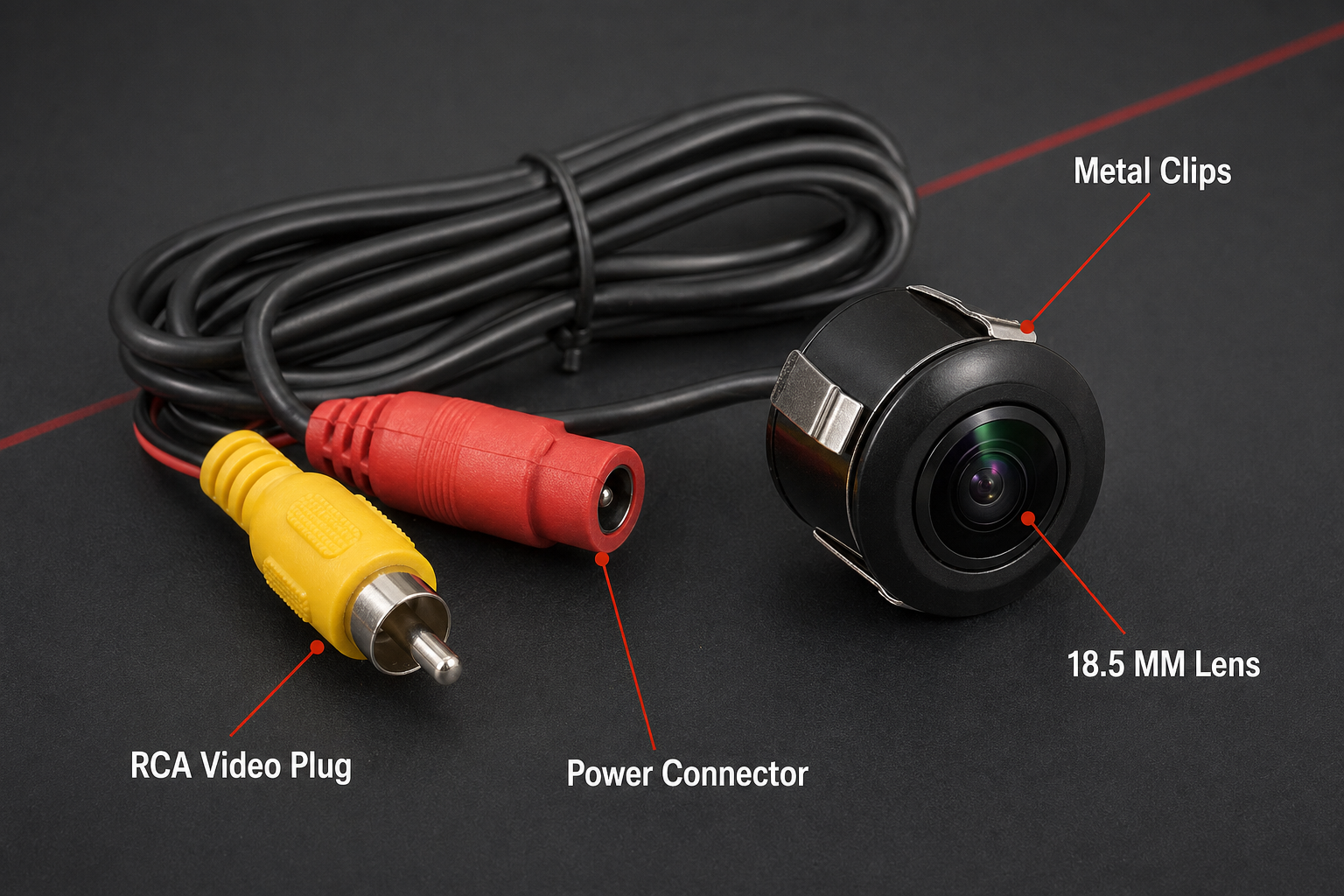YONKERS 18.5 MM fisheye camera lens and connector details