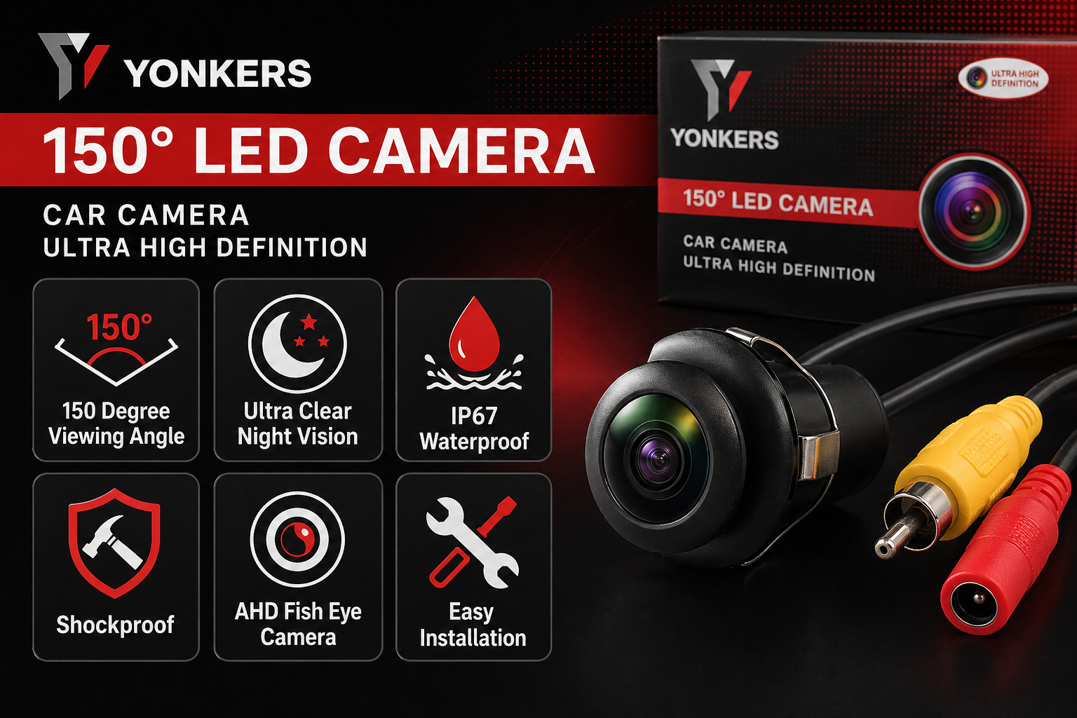 YONKERS C-03 fish eye AHD camera feature overview