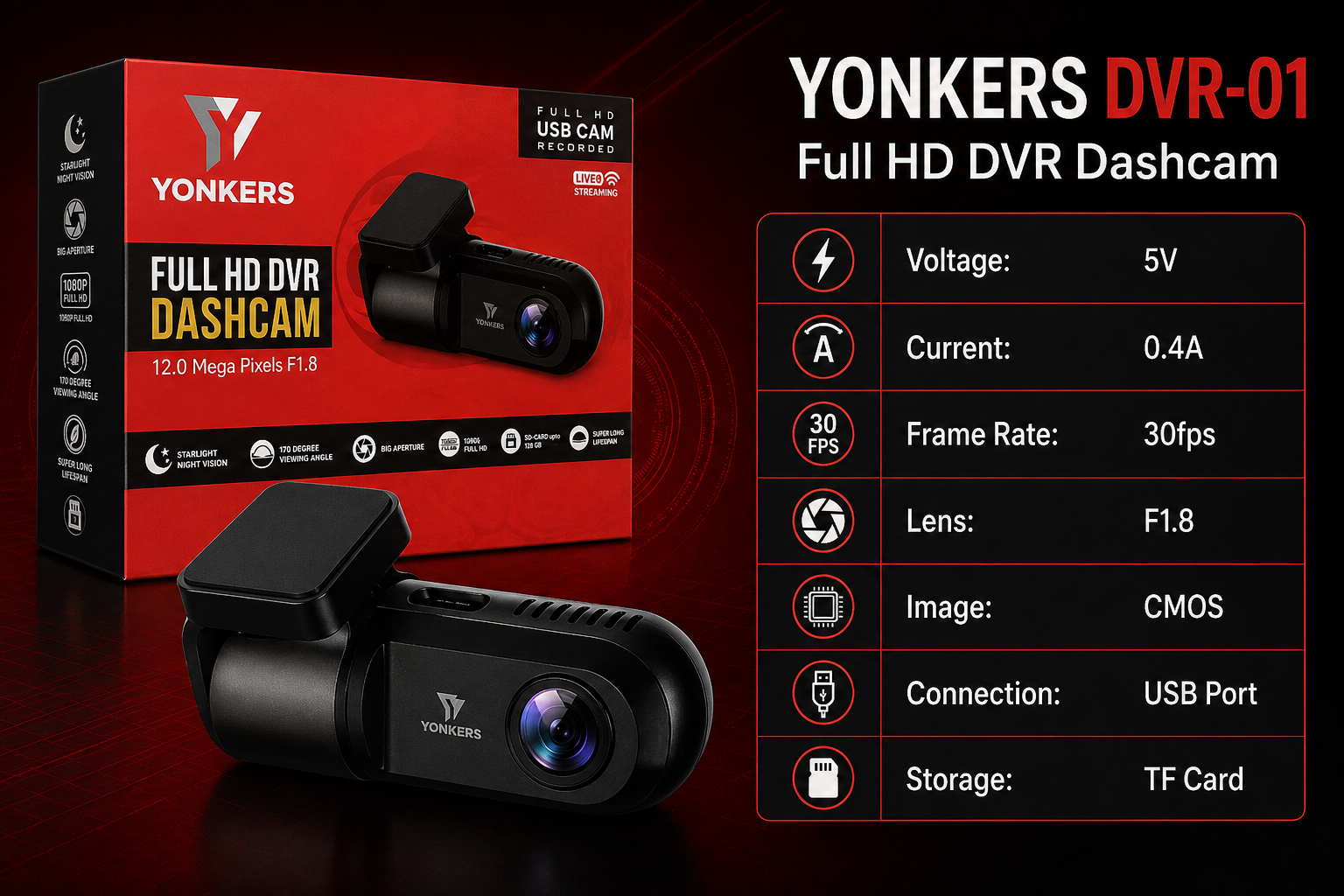 YONKERS DVR-01 specification chart